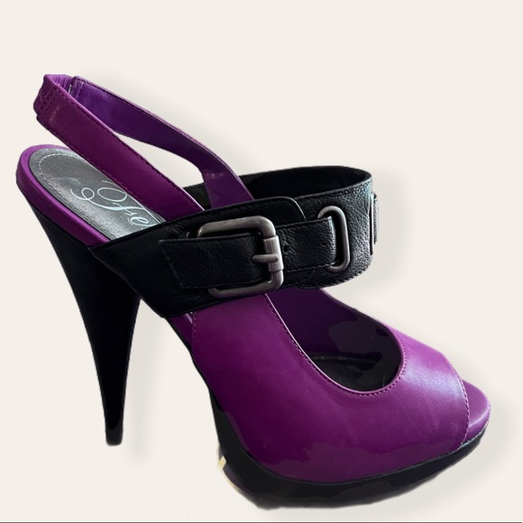 Fergie Mission-Magenta Leather Upper Heels Size 7M - Picture 3 of 7